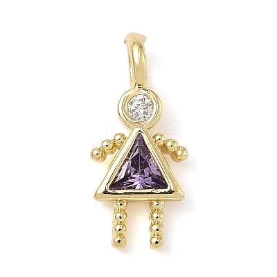 Brass Micro Pave Cubic Zirconia Pendants ZIRC-I356-17G-B13-1