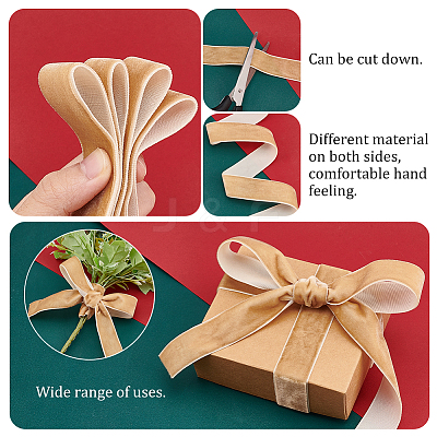 3 Rolls 3 Colors Single Face Velvet Ribbon Sets OCOR-AR0001-57-1