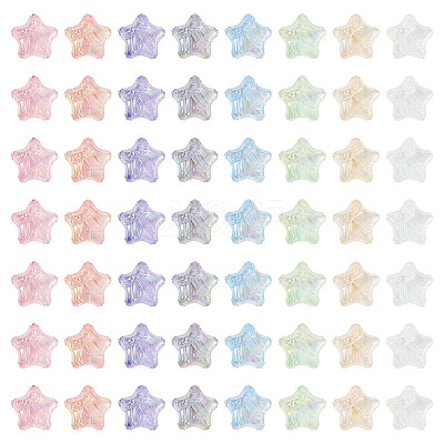 100Pcs UV Plating Transparent Acrylic Beads OACR-TA0005-08-1