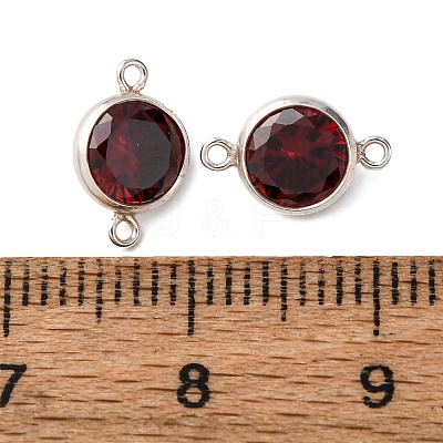 925 Streling Silver Pave Cubic Zirconia Birthstone Connector Charms STER-NH0001-80P-08-1
