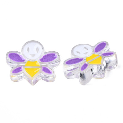 Transparent Acrylic Enamel Beads TACR-N012-007C-1