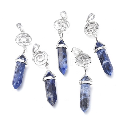 Natural Sodalite Pointed Big Pendants G-D0021-01P-12-1