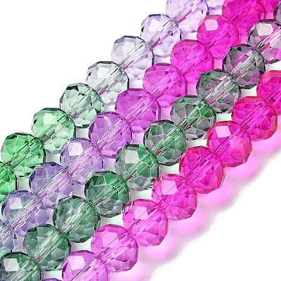 Transparent Painted Glass Beads Strands X1-DGLA-A034-T8mm-A06-1