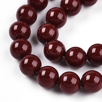 Baking Paint Pearlized Glass Pearl Bead Strands HY-N002-5mm-D01-1
