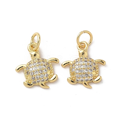 Brass Micro Pave Cubic Zirconia Charms KK-D502-26H-G-1