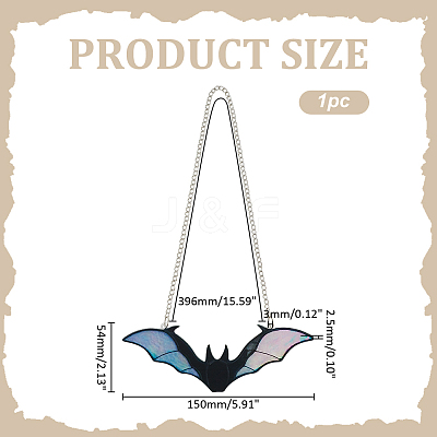 Acrylic Bat Hanging Suncatchers HJEW-WH0042-148B-1