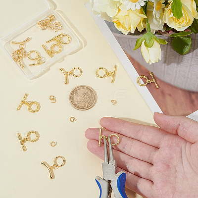 12Pcs 3 Styles Brass Toggle Clasps KK-ME0002-31-1