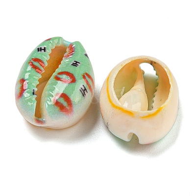 Printed Natural Shell Beads BSHE-G037-01A-1
