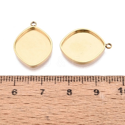 304 Stainless Steel Pendant Cabochon Component STAS-Q113-18D-G-1