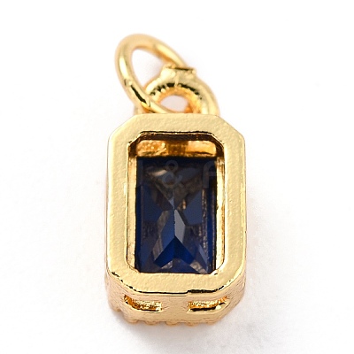 Real 18K Gold Plated Brass Inlaid Cubic Zirconia Charms LS-ZIRC-L100-075G-05-1