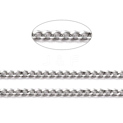 Tarnish Resistant 304 Stainless Steel Curb Chains CHS-D033-02P-01-1
