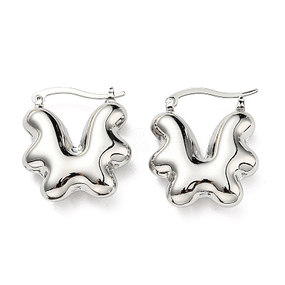 Flower Hoop Earrings EJEW-G355-08P-1