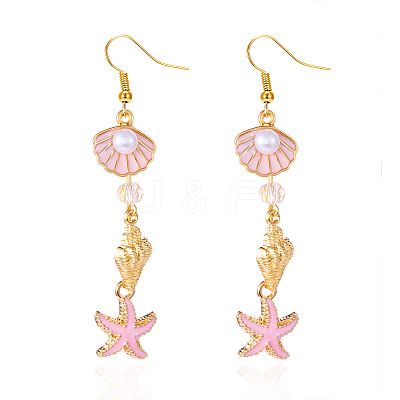 Alloy Plastic Imitation Pearl Dangle Earrings FS-WGA0CA5-01-1