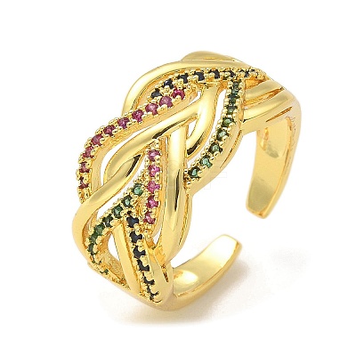 304 Stainless Steel Criss Cross Rings RJEW-B109-08G-02-1