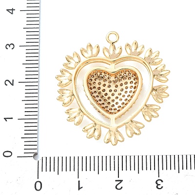 Brass Micro Pave Clear Cubic Zirconia Pendants KK-C264-17A-G-1