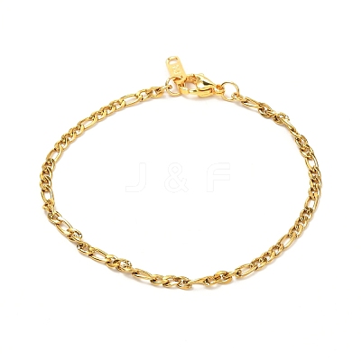 304 Stainless Steel Figaro Chains Bracelet for Men Women BJEW-JB06937-1