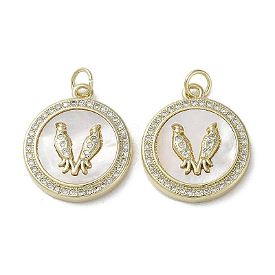Brass Micro Pave Cubic Zirconia Pendants KK-G485-17C-G-1