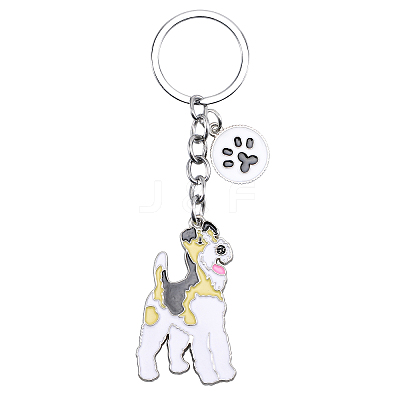 WEWAYSMILE Dog Keychain Car Keychain Pet Pendant Key-Ring Lovely Dog Key-ring Portable Metal Keychain Gift for Pet Lover Birthday Puppy Theme Party Supplies (Terrier) JX803A-1