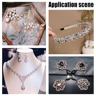 6 Style Pointed Back Glass Rhinestone Cabochons RGLA-FG0001-20-1