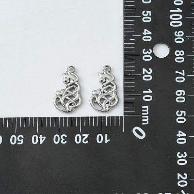 10Pcs 201 Stainless Steel Pendants STAS-CJ0002-34-1