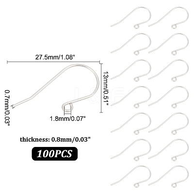 Tarnish Resistant 304 Stainless Steel Earring Hooks STAS-I120-26-P-1