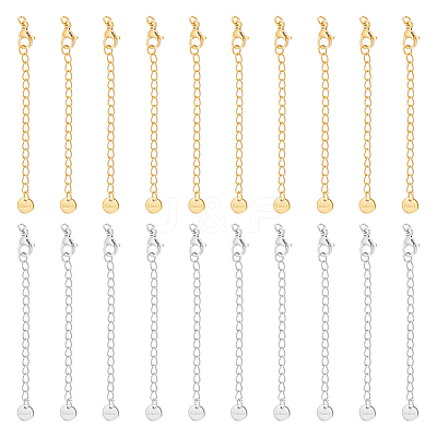 20Pcs 2 Colors 304 Stainless Steel Chain Extender STAS-UN0060-91-1