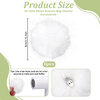 Fibre Pompom Ball FIND-WH0139-942A-1