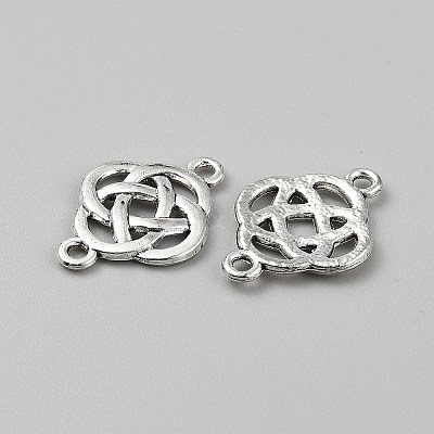 Tibetan Style Alloy Knot Connector Charms FIND-WH0432-92F-1