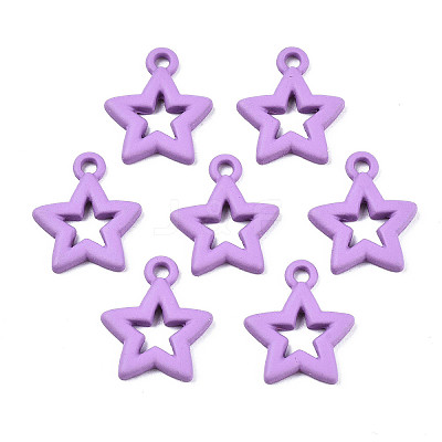 Spray Painted Alloy Pendants PALLOY-T075-119B-RS-1