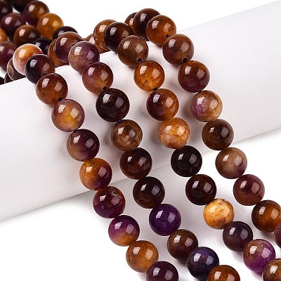 Dyed Natural White Jade Beads Strands G-T138-8mm-210-21-1