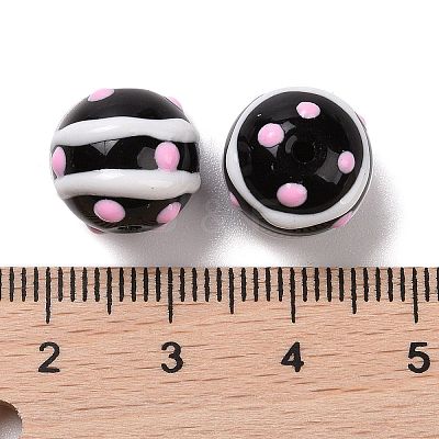 Baking Paint Glass Enamel Beads Strands LAMP-A001-C01-1