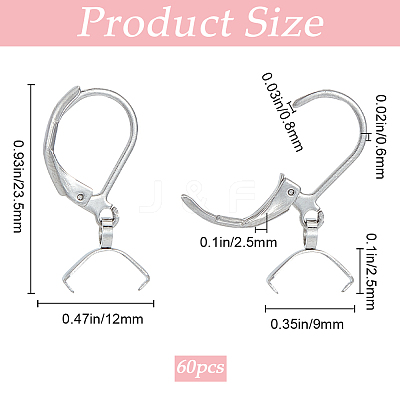 60Pcs 304 Stainless Steel Leverback Earring Findings STAS-SP0001-21P-1