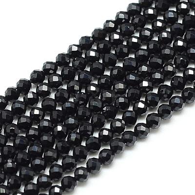 Natural Black Spinel Beads Strands G-S152-01-3mm-1