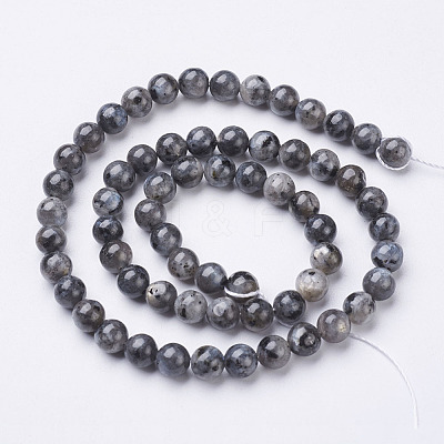 Natural Larvikite Beads Strands X-GSR6mmC128-1
