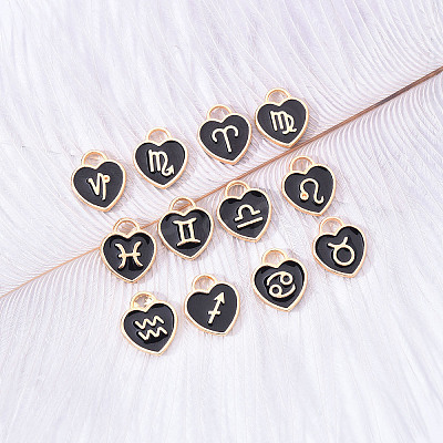 Light Gold Plated Alloy Enamel Pendants ENAM-R055-05B-1