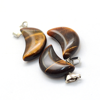 Moon Natural Tiger Eye Pendants X-G-Q369-07-1