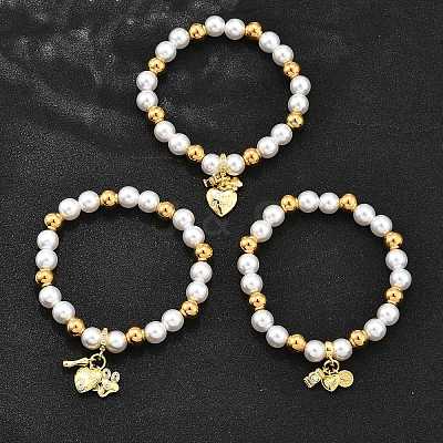 Brass Stretch Bracelets BJEW-C098-06-1