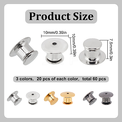 60PCS 3 Colors Alloy Brooch Base Settings PALLOY-FG0004-41-1