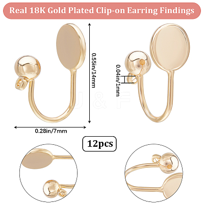 12Pcs Brass Cuff Earring Findings KK-BBC0010-22G-1