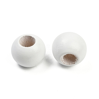 Spray Painted Wood European Beads WOOD-F017-05C-1