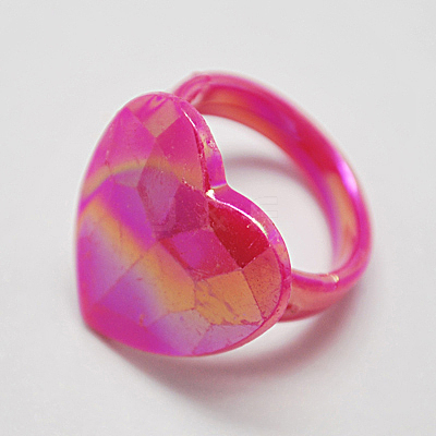Kids Valentines Day Gifts Acrylic Rings for Kids RJEW-S618-6-1
