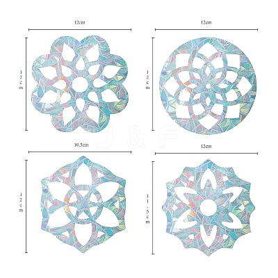 Custom Flower Shape Waterproof PVC Laser Adhesive Stickers DIY-WH0256-003-1