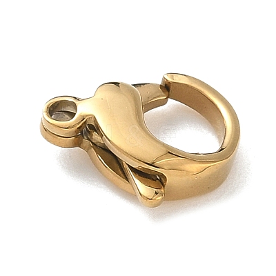 304 Stainless Steel Lobster Claw Clasps Ion Plating(IP) High Polished LS-STAS-P423-06G-1