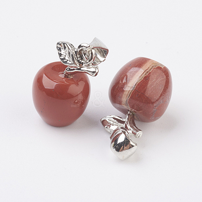 Natural Red Jasper Pendants X-G-G742-06P-1