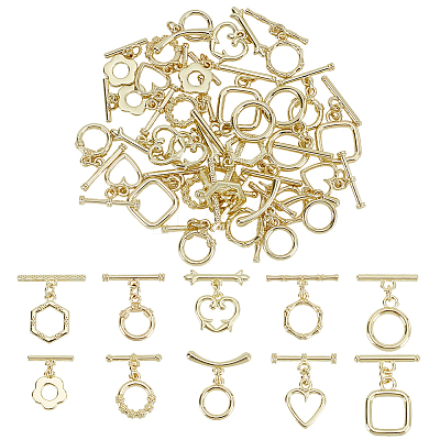 40Pcs 10 Styles Alloy Toggle Clasps FIND-ME0002-90-1