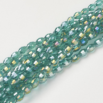 Electroplate Glass Beads Strands GC885Y-2-1