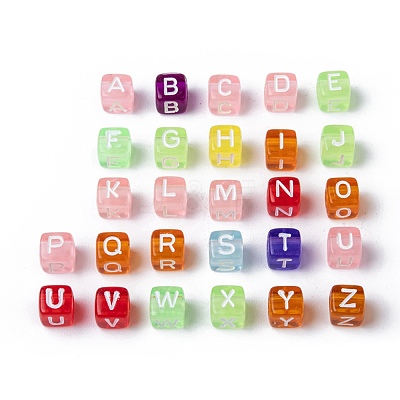 Transparent Large Hole Acrylic European Beads X-TACR-Q005-6mm-M-1