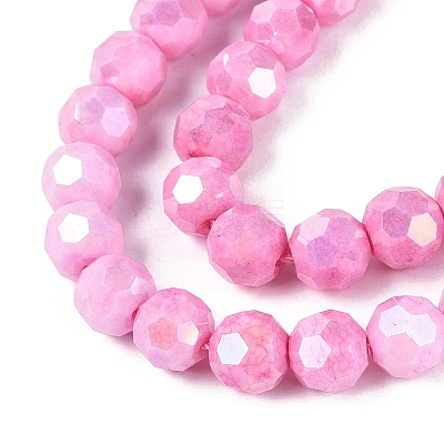 Anti-Tarnish Electroplate Glass Beads Strands EGLA-ZX010-8mm-02-1
