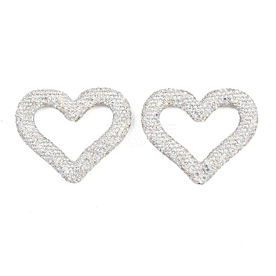 Handmade Polymer Clay Rhinestone Linking Rings CLAY-H009-04A-1