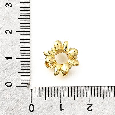 Brass Micro Pave Clear Cubic Zirconia European Beads KK-V008-15G-1